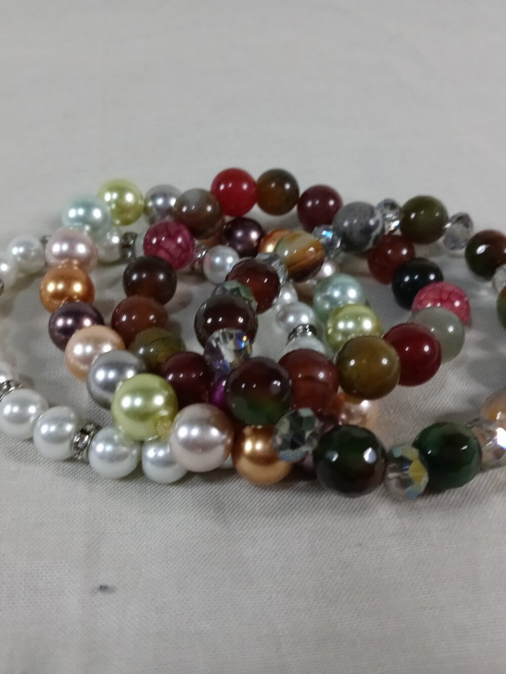 5 Handmade Women Bead Bracelets Beautiful Earth Tone Jewelry Bundle Set New Cond